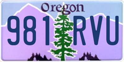 OR license plate 981RVU