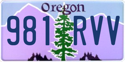 OR license plate 981RVV