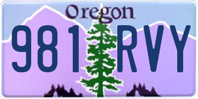 OR license plate 981RVY