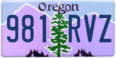 OR license plate 981RVZ