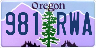 OR license plate 981RWA