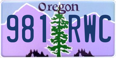 OR license plate 981RWC