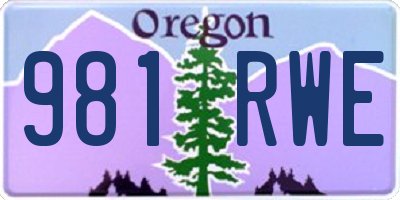 OR license plate 981RWE
