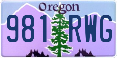 OR license plate 981RWG