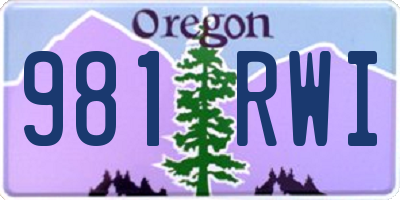 OR license plate 981RWI