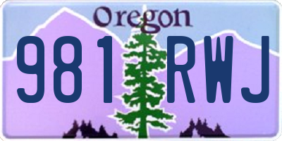 OR license plate 981RWJ