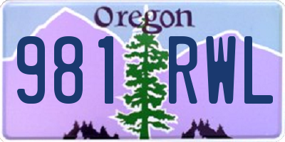 OR license plate 981RWL