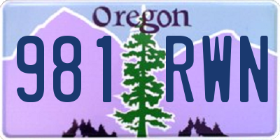 OR license plate 981RWN