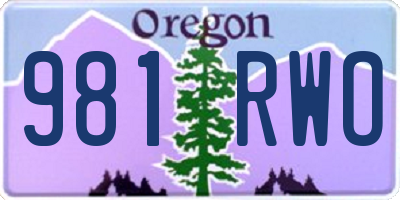 OR license plate 981RWO