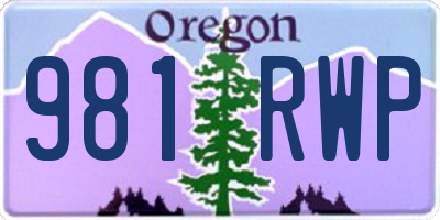 OR license plate 981RWP