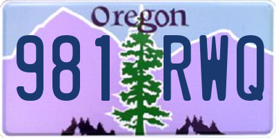 OR license plate 981RWQ