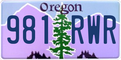 OR license plate 981RWR