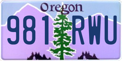 OR license plate 981RWU