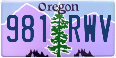 OR license plate 981RWV