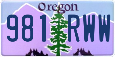 OR license plate 981RWW