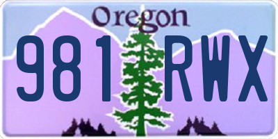 OR license plate 981RWX