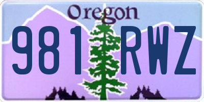 OR license plate 981RWZ