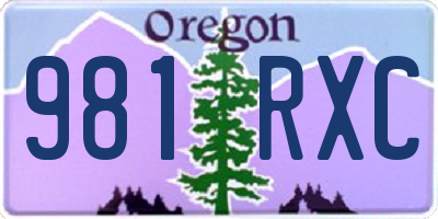 OR license plate 981RXC