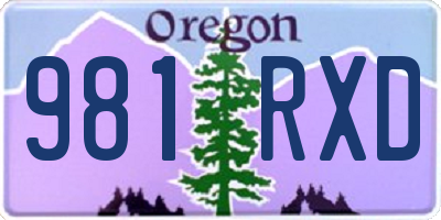 OR license plate 981RXD