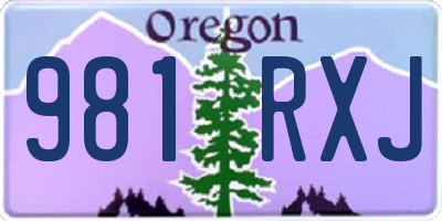 OR license plate 981RXJ