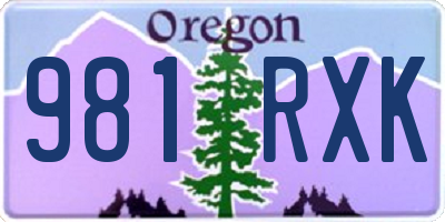 OR license plate 981RXK