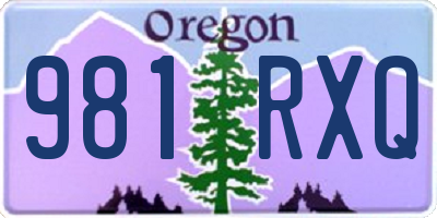 OR license plate 981RXQ