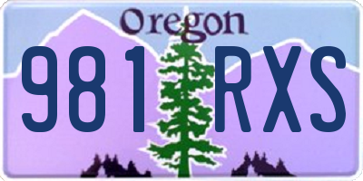 OR license plate 981RXS