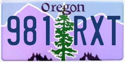 OR license plate 981RXT