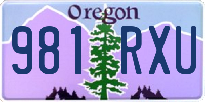 OR license plate 981RXU