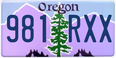 OR license plate 981RXX