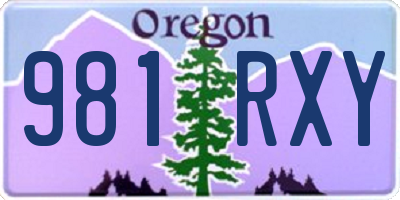 OR license plate 981RXY