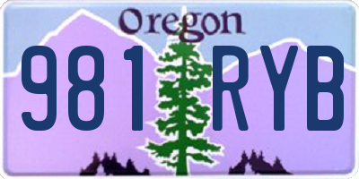 OR license plate 981RYB