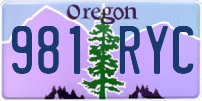 OR license plate 981RYC