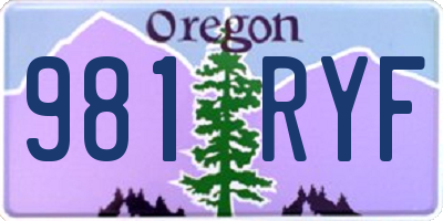 OR license plate 981RYF