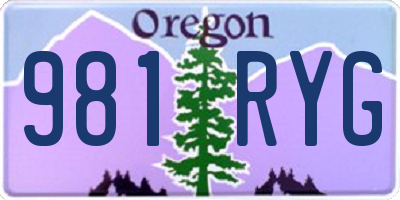 OR license plate 981RYG