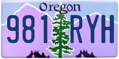 OR license plate 981RYH