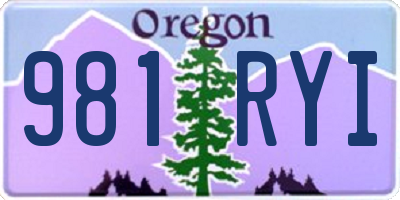 OR license plate 981RYI