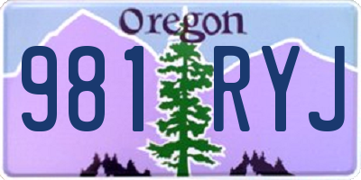 OR license plate 981RYJ