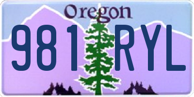 OR license plate 981RYL