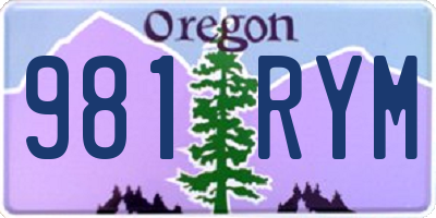 OR license plate 981RYM