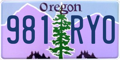 OR license plate 981RYO