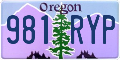 OR license plate 981RYP