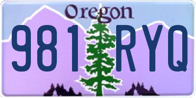 OR license plate 981RYQ