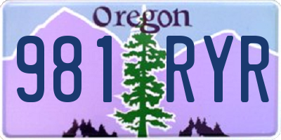 OR license plate 981RYR