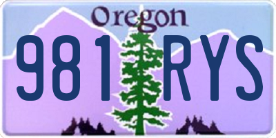 OR license plate 981RYS