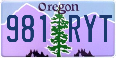 OR license plate 981RYT