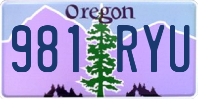 OR license plate 981RYU