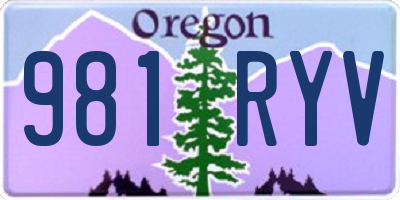 OR license plate 981RYV