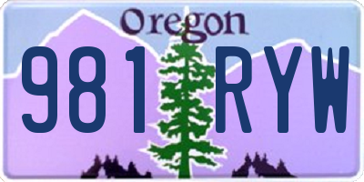 OR license plate 981RYW