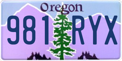 OR license plate 981RYX